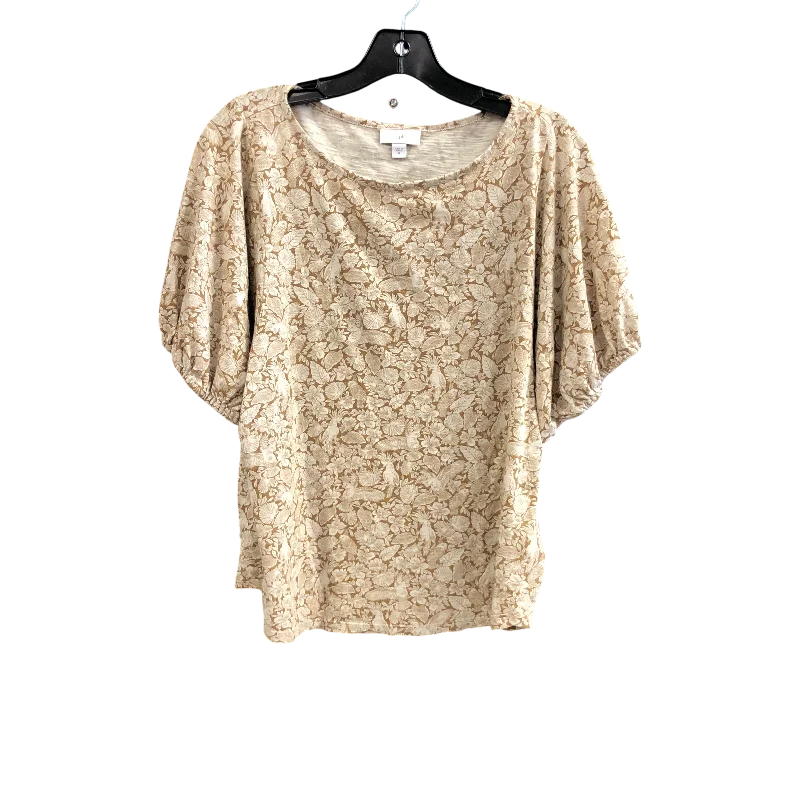 women's tops for those who love to shop for unique findsTop Short Sleeve By J. Jill In Beige, Size: M