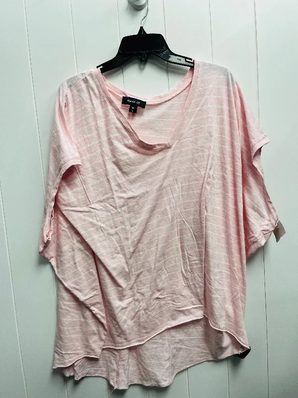 women's tops for beach outingsTop Short Sleeve By Karen Kane In Pink, Size: Xl