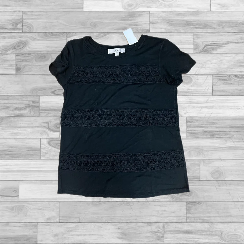 women's tops for those who love bold and vibrant colorsTop Short Sleeve By Loft In Black, Size: S