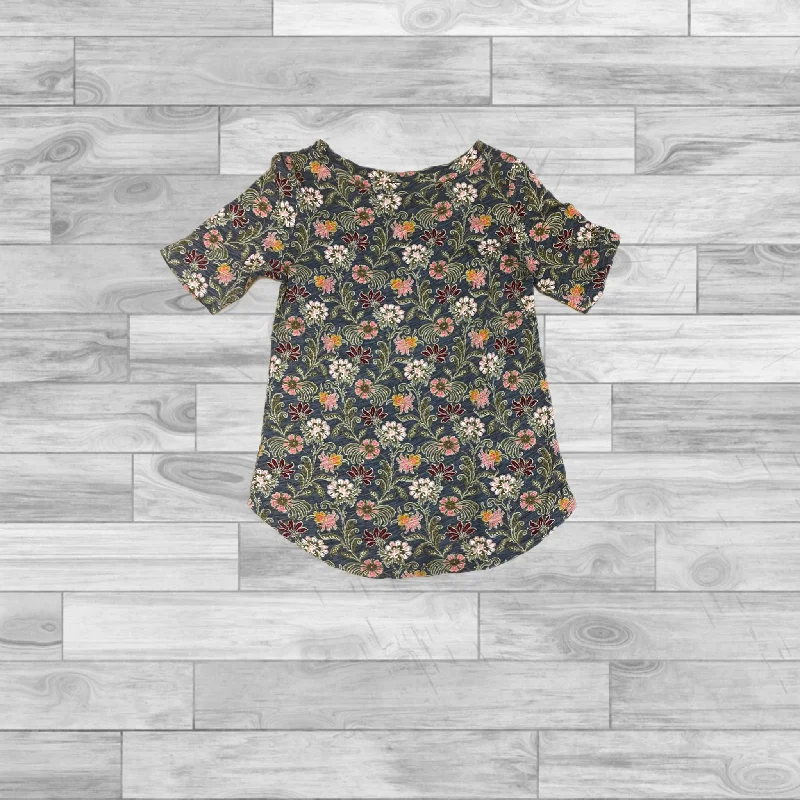 women's tops for everyday eleganceTop Short Sleeve By Loft In Floral Print, Size: Xs