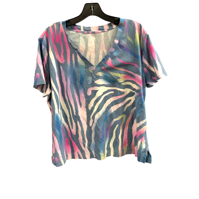 women's tops for creating capsule wardrobesTop Short Sleeve By Lou And Grey In Animal Print, Size: L