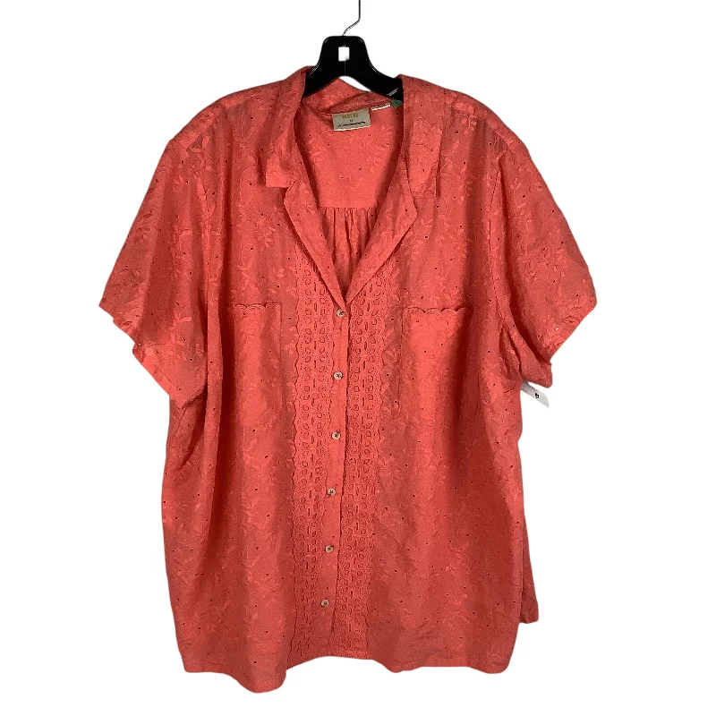 women's tops for those who want to add a bit of flair and personality to their looksTop Short Sleeve By Maeve In Orange, Size: 3x (24W)