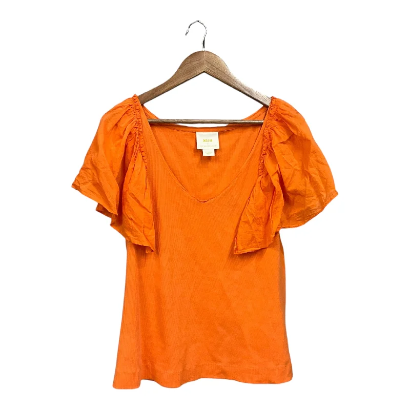 breathable women's tops for summerTop Short Sleeve By Maeve In Orange, Size: Xl