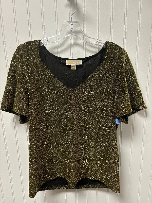 elegant women's topsTop Short Sleeve By Michael By Michael Kors In Gold, Size: M