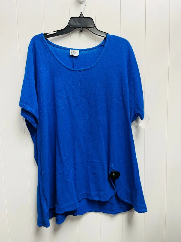 tank tops for womenTop Short Sleeve By Oh My Gauze In Blue, Size: 3x