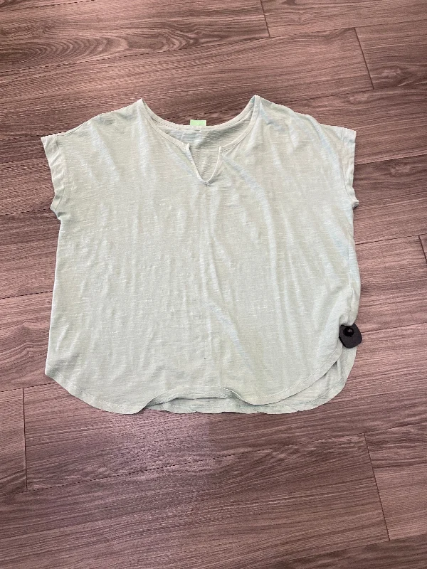 women's tops with cold-shoulder cutsTop Short Sleeve By Old Navy In Green, Size: Xl