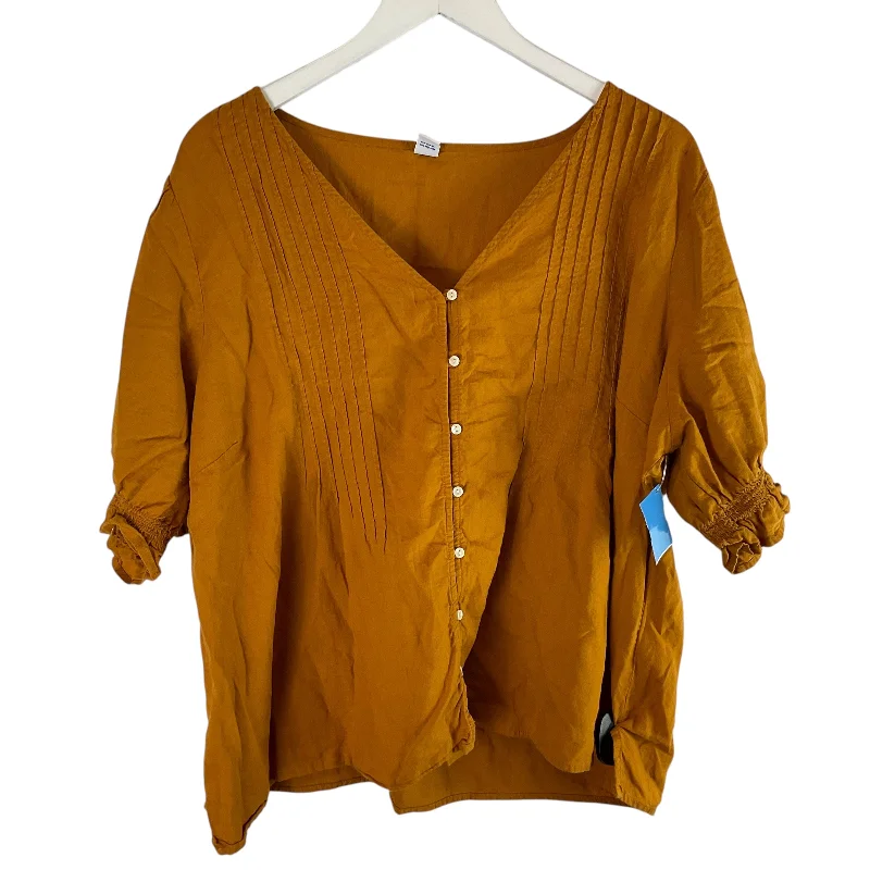 cozy women's tops for fall and winterTop Short Sleeve By Old Navy In Orange, Size: Xxl