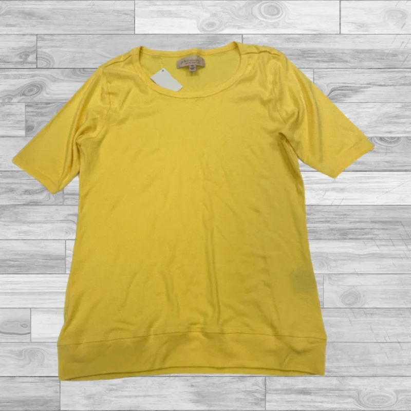 women's tops for those who appreciate subtle and muted tonesTop Short Sleeve By Philosophy In Yellow, Size: Lp