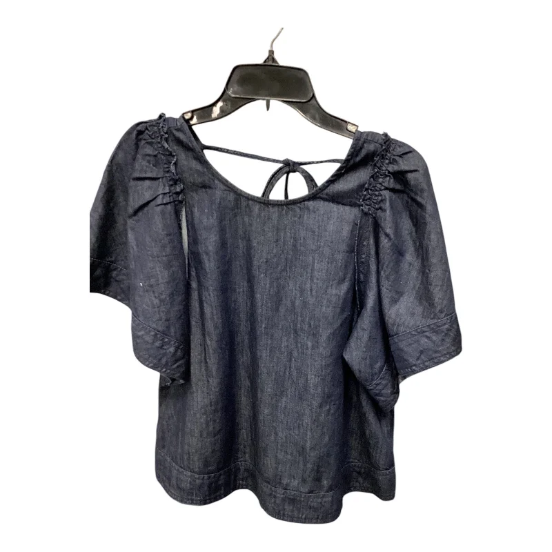 women's tops for those who want to add a touch of sophistication to their casual attireTop Short Sleeve By Pilcro In Blue Denim, Size: Xxs