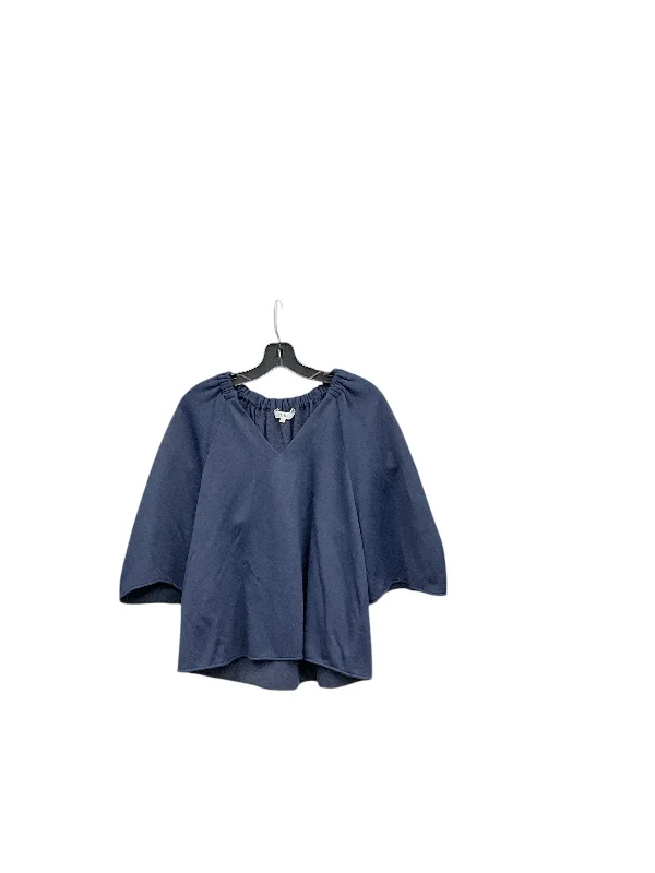 women's tops made from cottonTop Short Sleeve By Tibi In Navy, Size: Xs