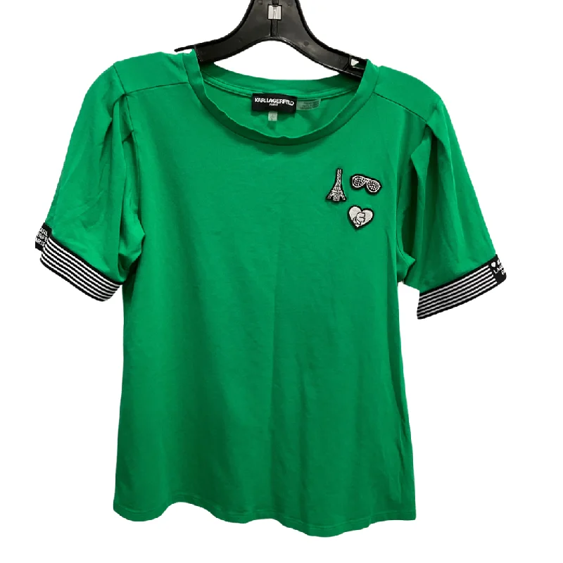 women's tops for those who refuse to compromise on styleTop Short Sleeve Designer By Karl Lagerfeld In Green, Size: Sp