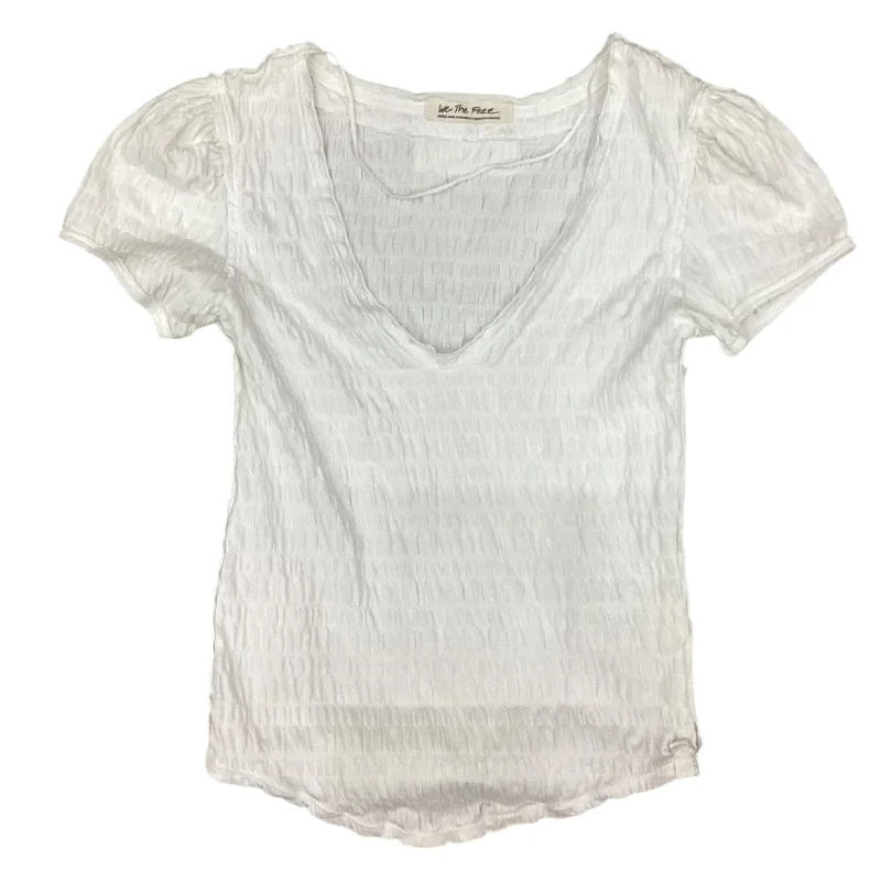 women's tops for those who want to make a fashion statementTop Short Sleeve Designer By We The Free In White, Size: S