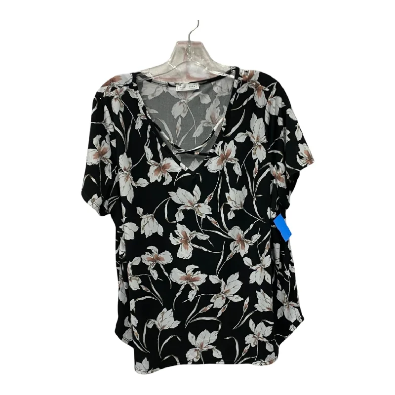 women's tops for those who want to add a personal touch to their wardrobe with unique and one-of-a-kind piecesTOP SS by  Emory Park In BLACK, Size: 1X